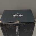 Neando 5x8 Index Card Organizer with Lid  Extra Large Acacia Wood Storage Box with 4 Compartments, 20 Blank Tabs, Holds 600 Cards  File Box for Recipes, Projects, School Notes & Office Organization