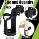 Roowest 2 Pack Adjustable Cup Holder for Lawn Mower 5.91 x 2.76 Inch Clip on Suitable for Tractor Lawn Mower Forklift, Fits Mugs Cans Glass Bottles