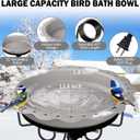 Heated Bird Bath for Outside Winter, Powerful 100W Thermostat Control Heated Bird Baths for Outdoors with 5-Prong Metal Stake, Heated Birdbath Water Heater for Garden Yard Patio Lawn (Grey)
