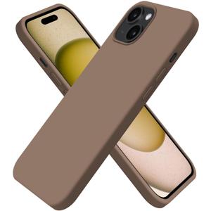for iPhone 15 Case Liquid Silicone Slim Shockproof Protective Cover 6.1 Inch Anti-Scratch Drop Protection,Light Brown