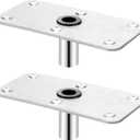 2 Pcs Boat Seat Pedestal Seat Post Base Stainless Steel Pedestals for 3/4" Seat Pin Post Socket, Heavy Duty Boat Accessories (4''x 8'', Silver)