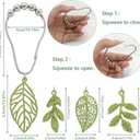 Leaves Shower Curtain Hooks-12Pack Green Plant Leaf Shower Curtain Rings,Metal Rustproof Shower Curtain Hangers,Shower Hooks Rings for Shower Curtain Rod, Bathroom Decoration Accessories