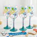 SiliFine 4 Pcs Nurse Stemmed Wine Glasses Hand Painted Drinking Cup Wine Glasses Gifts for Certified Nursing Assistants CNA Week Appreciation Nurses' Day Holiday Party Supplies, 23.5 x 10 x 10 cm/ 9.25 x 3.93 x 3.93 inches (EXP 11/01/26)