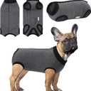 SAWMONG Recovery Suit for Dogs Female Male, Cotton Breathable Dog Onesie After Surgery Spay Neuter, Professional Dog Surgical Suit, Substitute Pet E-Collar Cone (Grey, X-Large)