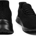 Womens Slip-On Barefoot Flats Wide Toe Box Casual Sneakers Minimalist Walking Shoes Non Slip All Season (Black)