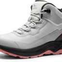 NORTIV 8 Women's Lightweight Hiking Boots Waterproof Trekking for Outdoor, Size 8, Grey Pink, SNHB241W