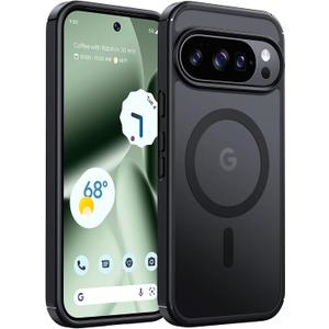 4 x TAURI for Google Pixel 10 Pro XL Case, Compatible with Magsafe, Military-Grade Protection, Yellowing Resistant, Scratch-Resistant Back, Shockproof Phone Case for Pixel 10 Pro XL, MatteBlack