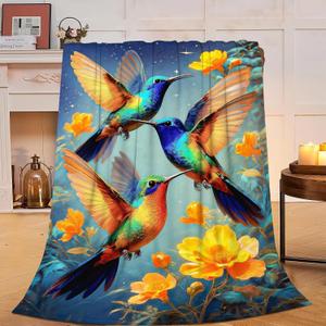 Hummingbird Blanket Hummingbird Throw Blanket Soft Cozy Fleece Fuzzy Stuff Plush Flannel Gifts for Girls Women Boys Kids Adults 40''x50''