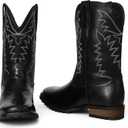 SaraIris Mens Brown Cowboy Western Working Round Toe Pull On Cowgirl Boots (Black)