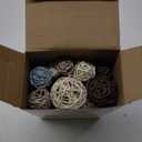 Patelai 36 Pcs Wicker Rattan Balls Decorative Balls for Vase Centerpiece Bowls Orbs Filler for Home Decor,4 Sizes(Blue, Light Brown, Dark Brown, White)