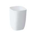2 x Bathroom Trash Can, Small Garbage Can for Bedroom, Living Room, Kitchen, Slim Cute Plastic Waste Basket for Office, 7L, Matt White