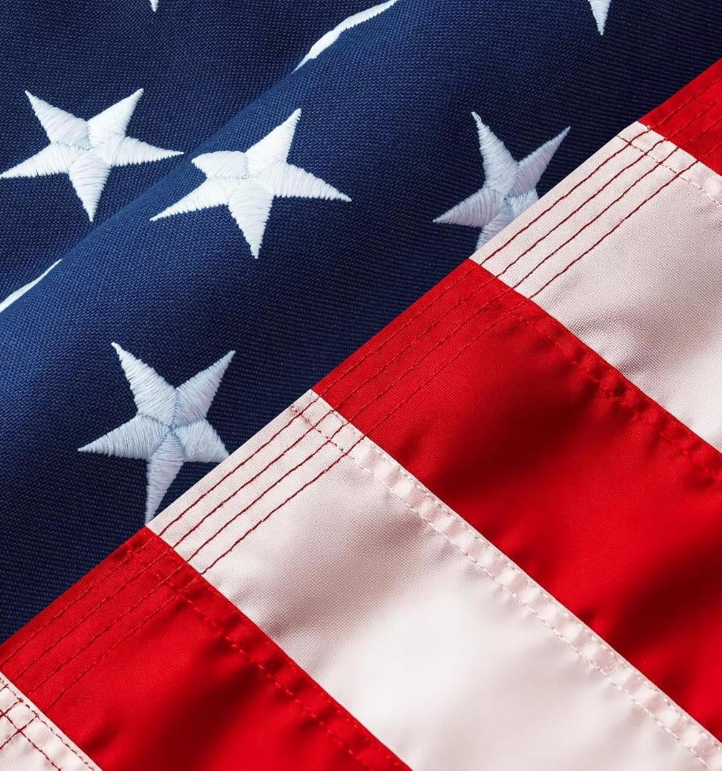 3x5 USA Flag With Embroidered Stars & Sewn Stripes - American Flags for Outside 3x5  Heavy Duty UV Treated Polyester (Tougher Than Nylon), 70% More Fade Resistant