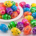 JIALWEN Plastic Easter Eggs 36PCS Printed Fillable Eggs Bright Colorful for Easter Theme Party Easter Basket Stuffers Fillers Surprise Eggs Easter Hunt Favors