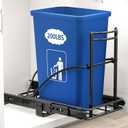 ANASTA Under Sink Trash Can Pull Out Trash Hidden for 30-50 Qt 7-13 Gallon Garbage Can Under 13" Wx19 Dx17 H Cabinet, Black Pull Out Kit with Full Extension Slide for Kitchen and Bathroom, No Bin