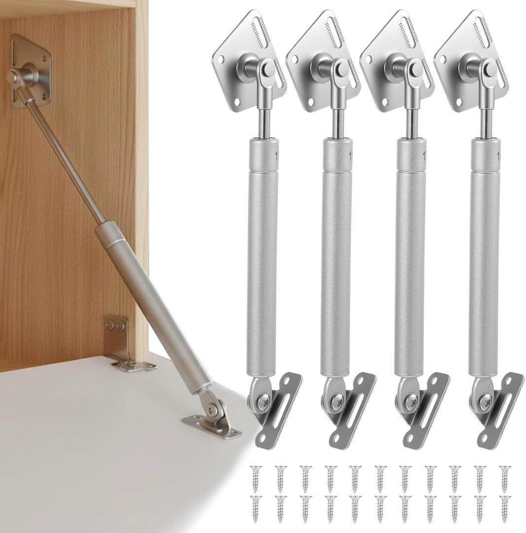 4 Pack Drop Down Gas Struts, 100N/22LBS Gas Spring Hinge,with 90 Degree Page Turning Axis,Struts Lid Drop Down Hinges for Drop-Front Desk Downward Slowly Such as Fold-Down Desk, Flap Lid