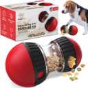 Dog Treat Dispenser Toy-Premium Interactive Dog Toys-Dog Puzzle Toy for Smart Dogs with Adjustable Food Dispenser Suitable for Small-Medium and Large Breeds (Red)