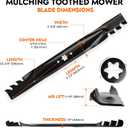 ILONPA 942-04290 46" Mower Blades for Cub Cadet XT1-46 XT2-46 RZT-46 ZT1-46 LTX46 LTX1045 LTX1046 MTD Troy Bilt 46 inch Deck Zero Turn Lawn Tractor 942-04290-X (Mulching Toothed) 2-Pack, Black