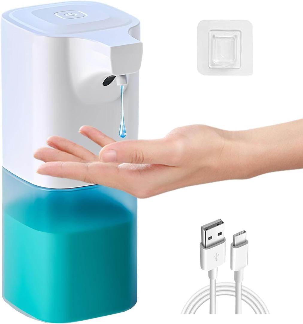 Automatic Liquid Soap Dispenser Touchless Rechargeable 12oz/350ml with Wall Mount and 4 Adjustable Soap Levels, Hand, Hands, Free Dish Soap for Kitchen