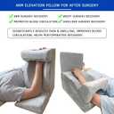 Arm Elevation Pillow for Post Surgery Recovery, High-Density Foam Support for Broken Wrist, Elbow & Shoulder, Large Arm Rest for Sleeping with Non-Slip Base & Detachable Grip (Right)
