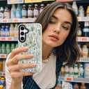 ChiCsFleur for Samsung Galaxy S23 Plus Case, TPU Phone case with Camera Protection for Women Girls Teens - Green Watercolor Botanical Leaf Herb Natural Garden Floral Clear Gift Aesthetic Unique (Verdelle)