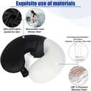 SAIREIDER Travel Pillow 100% Pure Memory Foam Travel Neck Pillow, Airplane Pillow for TravelingCarHomeOfficeWashable CoverBlack