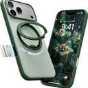 TORRAS 360 Magnetic Stand for iPhone 17 Pro Max Case, [Fit for MagSafe] [4X Military-Grade Protection] Slim Case for iPhone 17 Pro Max, 6.9", Translucent Pine Green, Ostand O3 Fitness Series