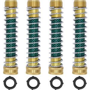 Garden Hose Extension Adapter, Hose Kink Protector with Coil Spring, 4 Pack