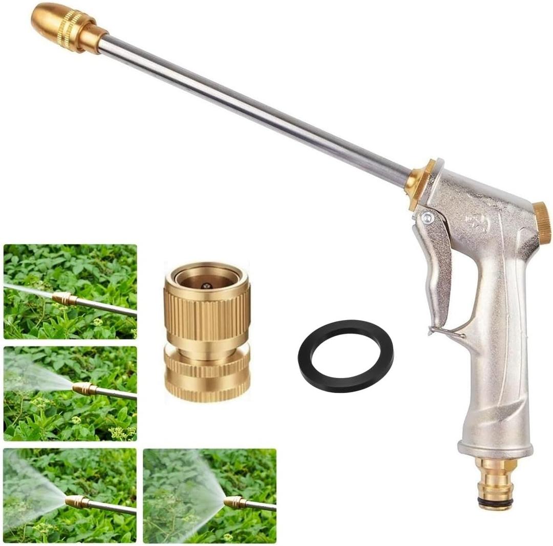 Garden Hose Nozzle,Hose Sprayer Nozzle Metal Spray Nozzles for Garden Hose Gun Heavy Duty Hand Sprayer with 3/4GHT Thread Brass Hose Quick Connect Fitting, for Lawn,Washing Cars,Pets Shower, 11 x 5 x 0.89 inches