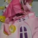 Princess Castle Photo Door Banner Pink Princess Party Decorations Princesses Themed Polyester Fabric Birthday Photo Booth Props Pink Castle Door Banner Hanging for Girls Birthday Party Supplies