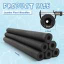 Hollowfly 6 Pack Jumbo Pool Noodles Swimming Floating Foam Tube Extra Large Hollow Bright Swimming Pool Noodles Bulk Heavy Duty for Adults(Black,50 x 4.5 Inch)