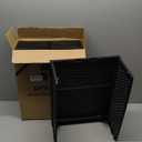 Pinkpum 5 Pack Folding Closet Organizers - Stackable Plastic Drawer Basket for Clothing, Shelf Storage Container for Closet, Wardrobe, Bedroom, Bathroom, Office (Black)