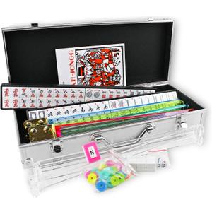 4 Pushers Complete American Mahjong Set in Aluminum Case, 166 Tiles(mah Jong Mah Jongg Mahjongg)