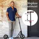 Adult Scooter with Big Wheels | Adjustable Height, Foldable Aluminum Frame | Smooth Ride for Urban Commuting and Outdoor Fun | Suitable for Teens 8-12 | 220 lbs Weight Limit