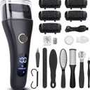 Electric Foot File Callus Remover for Feet - 6pcs Larger Grinding Head&3Speed, Pedicure Kit Foot Scrubber Deadskin Callus Remover, Foot Care Kit Pedicure Tools for Dead Skin Callus Hardskin Dry Cracks
