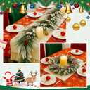 VIHOSE 6 FT Christmas Garland with Lights, Pre-Lit Artificial Christmas Garland, Flocked Surface with Red Berries Pine Cones for Mantels Stairs Railing Home Xmas Indoor Outdoor Decoration