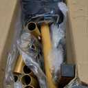 Sakugi Clothes Rack - Clothing Rack with Storage Mesh Shelf & Casters, Heavy-Duty Metal Clothing Rack for Hanging Clothes, Dresses, Coats, Large Load Capacity, Easy Assembly, Gold, 44.3"x16.9"x59.0"