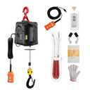 3-in-1 Electric Hoist Winch, 2200lbs Manual/Wire/Wireless Remote Control,110/120 Volt Portable Power Electric Crane,Overload Protection 25ft Lifting Height for Towing(Black)