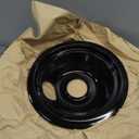 GE Black Stove Drip Pans, 10% Energy Save by Enamel Spraying Prevent Bending and Rust - Include 2 6'' Burner Drip Pans and 2 8'' Drip Bowl