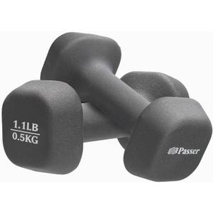 Passer Neoprene Dumbbell Pairs Hand Weights Set of 2 (Each 1.1/2.2/4.4/6.6/11 Lbs), Anti-Roll Square,Small Dumbbells for Women Men Arm Weights - Yoga, Pilates, Gym, Home - Strength Training, Workout