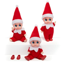 Cunno 12 Pcs Christmas Miniature Baby Dolls Plush with Clothes Xmas Dolls Toy Accessories for Little Girls and Boys Christmas Advent Calendar Easter Decorations(Red)