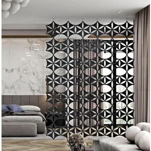 Felt Fiber Surface High Density Polyester Fiber Board 3D Flower Venus 14"x12" Hanging Room Divider Panel Cut Room Partition Home Decoratio(12 Pcs)(Black)