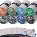 Microfiber Gym Towels 8 Pack, Quick Dry Silver ION Odor-Free Sweat Towel for Gym Men & Women Super Absorbent Fast Drying for Workout, Yoga, Running, Hiking, TravelForest Color,16x31.5Inch