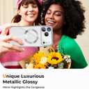CHICLADY for iPhone 17 Pro Max Case with 1x Screen Protector, [Compatible with MagSafe] [Integrated Camera Protection], Non Yellowing Slim Cute Women Girly Magnetic Cover for iPhone 17 Pro Max, Silver