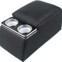 MR HELLO Black Universal Truck Seat Organizer with Cup Holders & Armrest - Ideal for Business, Storage & Convenience
