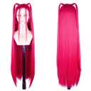 40-inch Rose Red Long Double Ponytail Wig Anime Cosplay Wigs for Halloween Costume Wig