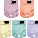 5 Pack Washable Female Dog Diapers,Reusable Diaper for Doggie,Highly Absorbent Dog Diaper,Adjustable Leakproof Puppy Diapers Skirt for Heat,Incontinence,Period Doggy Nappies M