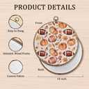 Sufamb Fall Football Pumpkin Round Wall Art Decor, Farmhouse Autumn Football Leaf Canvas Artwork Framed, Rustic Fall Wall Hanging Prints Decorations for Home Bedroom Living Room Decor, 10x10 Inches (rugby)