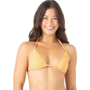 Roxy Women's Bikini Adjustable Straps, Removable Pads, UPF 50+, Quick-Dry, Swimwear Top, Beachwear (Papaya), XS