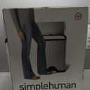 simplehuman 50 Liter / 13.0 Gallon Rectangular Kitchen Step Trash Can, Brushed Stainless Steel