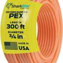 SharkBite 3/4 Inch x 300 Feet Orange PEX Pipe, Made in the USA, Oxygen Barrier Flexible Water Tubing for Radiant and Hydronic Heating, U870O300
